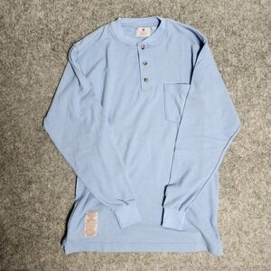 Tyndale FR Work Shirt Men S Blue Henley Flame Resistant Utility USA Made HRC 2